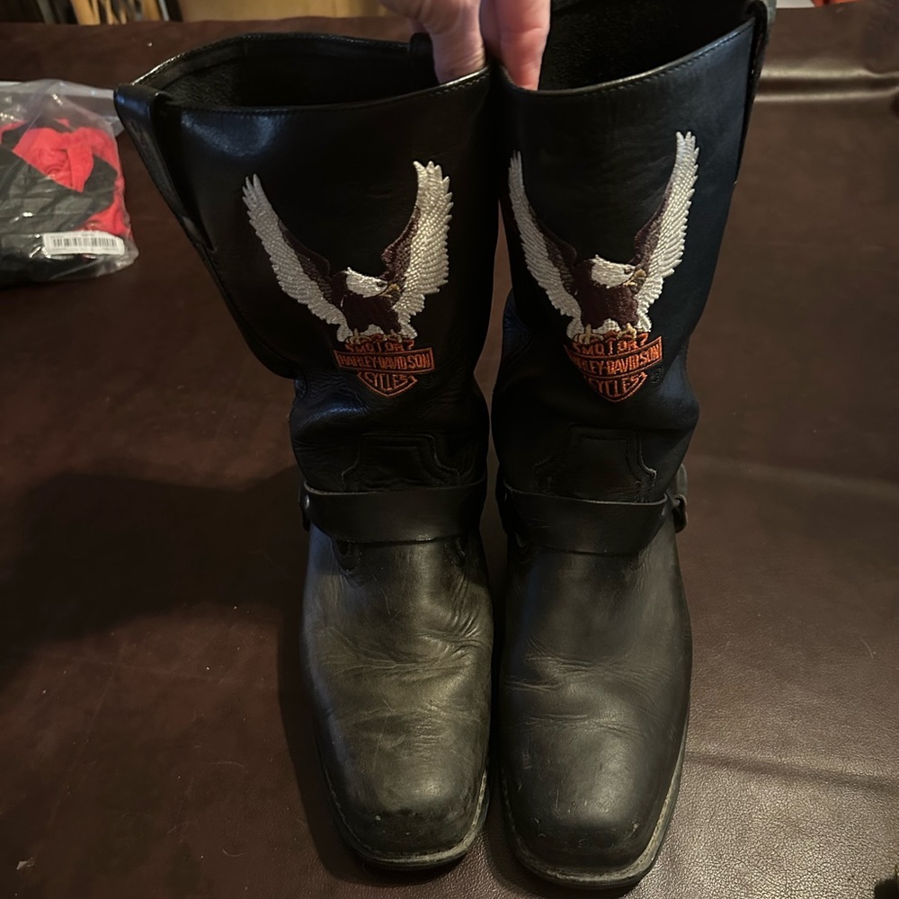Harley-Davidson Black Boots with Eagle Emblem
